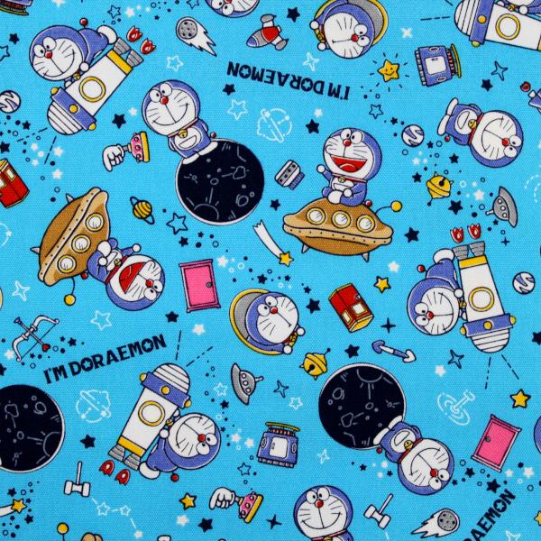 生地 布 Im Doraemon スペースドラちゃん 青系 綿100％オックス約110cm幅 入園入学 キャラクター ゆうパケット2ｍ対応 10cm単位価格｜toraya-fabric｜07