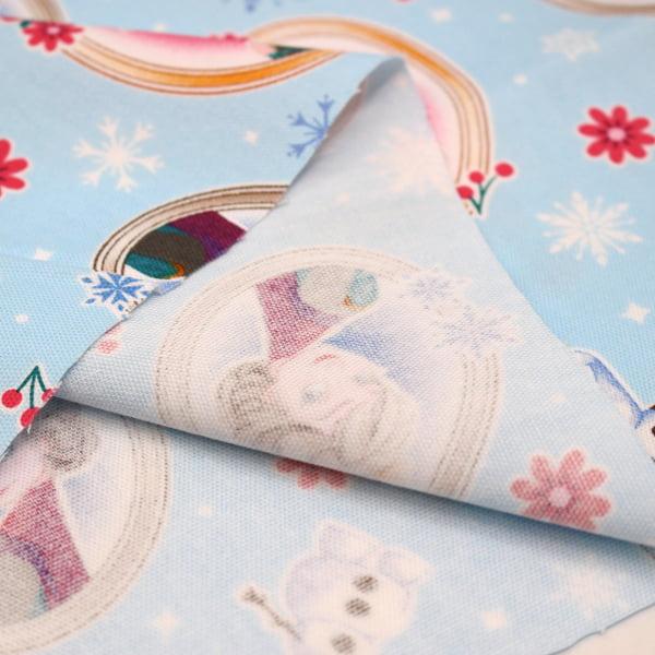 生地 布 アナと雪の女王 ブルー系 アナ エルサ オラフ オックス 綿100