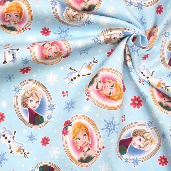 生地 布 アナと雪の女王 ブルー系 アナ エルサ オラフ オックス 綿100 
