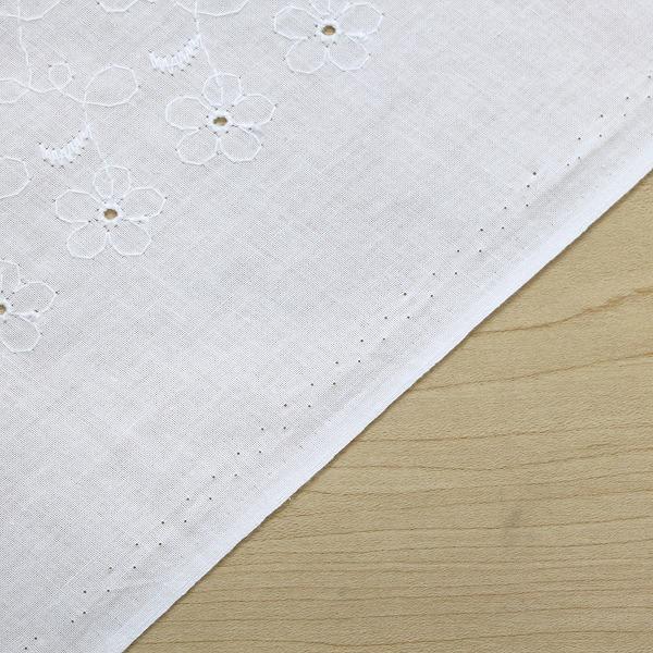生地 布 綿レース お花と刺しゅう キャンブリック レース 綿100％ 約100cm幅（刺しゅう幅） H9366 ゆうパケット2ｍ対応 10cm単位価格 |  | 06