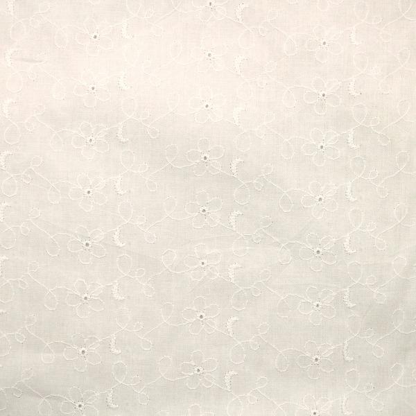 生地 布 綿レース お花と刺しゅう キャンブリック レース 綿100％ 約100cm幅（刺しゅう幅） H9366 ゆうパケット2ｍ対応 10cm単位価格 |  | 02