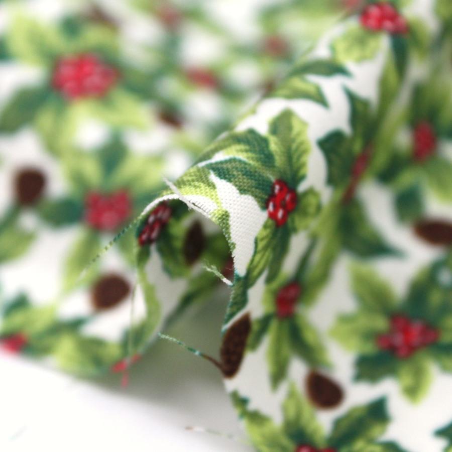 【10cm単位価格】 クリスマス ヒイラギ 柊 クリスマスホーリー Christmas コットンシーチング 綿100% 生地 布 約108cm幅 ゆうパケット2.5m対応|toraya-fabric|03
