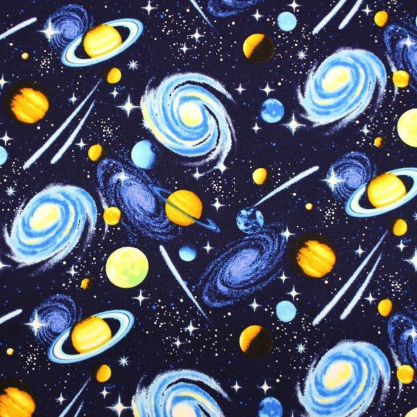 ama☆新入荷生地 ギャラクシーボーダー 生地 布 リアルな宇宙柄 キラキラスター 星 オックス 綿100％ 約110cm