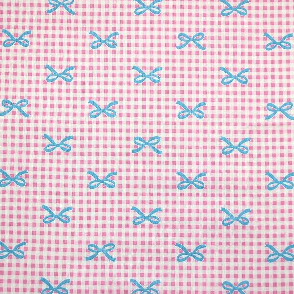 生地 布 チェックオンミニリボン ギンガムチェック風 韓国アイドル