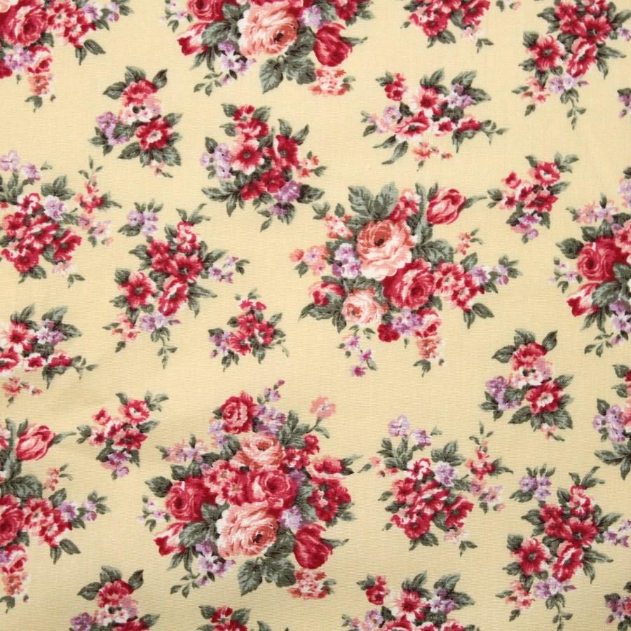 生地 布 アンティークローズ バラ 花柄 綿100％ ブロード 約110cm幅