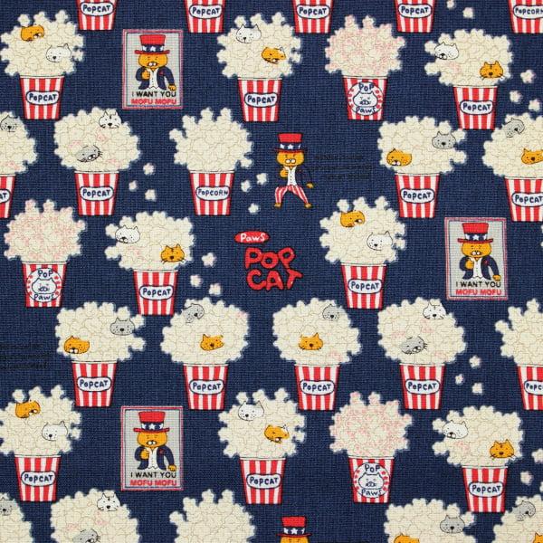 生地 布 POP CAT ポップコーン猫 にゃんこ ねこ キャンバス 綿100％ 約110cm幅 コットンこばやし ゆうパケット2ｍ対応 10cm単位価格 |  | 03