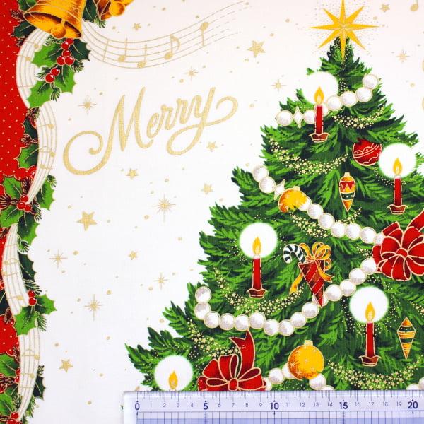 クリスマスツリー タペストリー 金ラメ サンタクロース モミの木