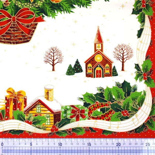 クリスマスツリー　　綿素材タベストリー クリスマスツリー タペストリー 金ラメ サンタクロース モミの木