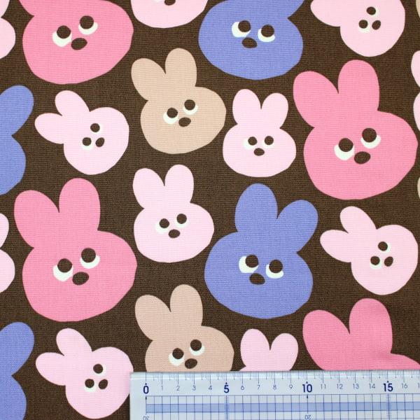 生地 布 メロウフレンズ うさぎ  フェイス柄 動物柄 オックス 綿100％ 約110cm幅 入園 入学 ゆうパケット2ｍ対応 10cm単位価格 |  | 03