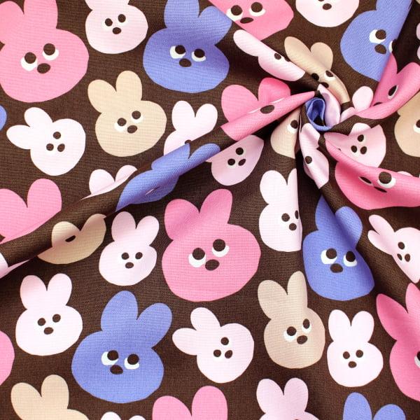 生地 布 メロウフレンズ うさぎ  フェイス柄 動物柄 オックス 綿100％ 約110cm幅 入園 入学 ゆうパケット2ｍ対応 10cm単位価格 |  | 07