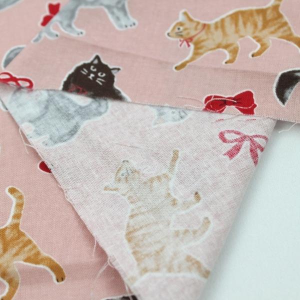 【10cm単位価格】 ねことリボン cat 綿100% シーチング 生地 布 約110cm幅 ゆうパケット2.5m対応|toraya-fabric|04