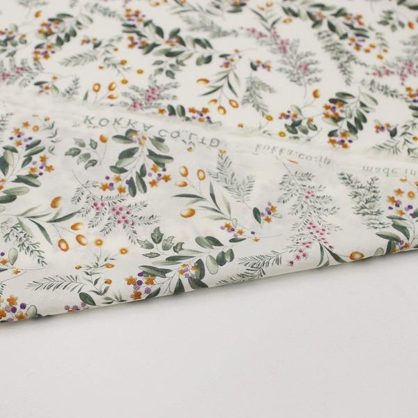 生地 布 北欧ボタニカル 花柄 オーガニックコットン ローン 綿100％ 約