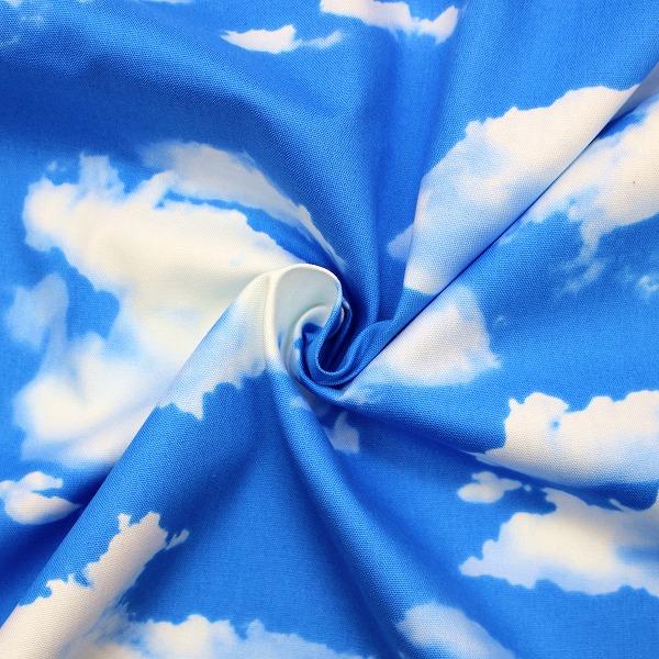 生地 布 青空と雲 青空 雲柄 空柄 オックス 綿100％ 約110cm幅 入園