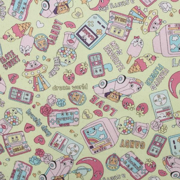 生地 布 ゆめかわレトロポップ Kokka 綿100 生地 オックス 110cm幅 クリックポスト2ｍ対応 Yk 2 とらや Fabric Yahoo 店 通販 Yahoo ショッピング