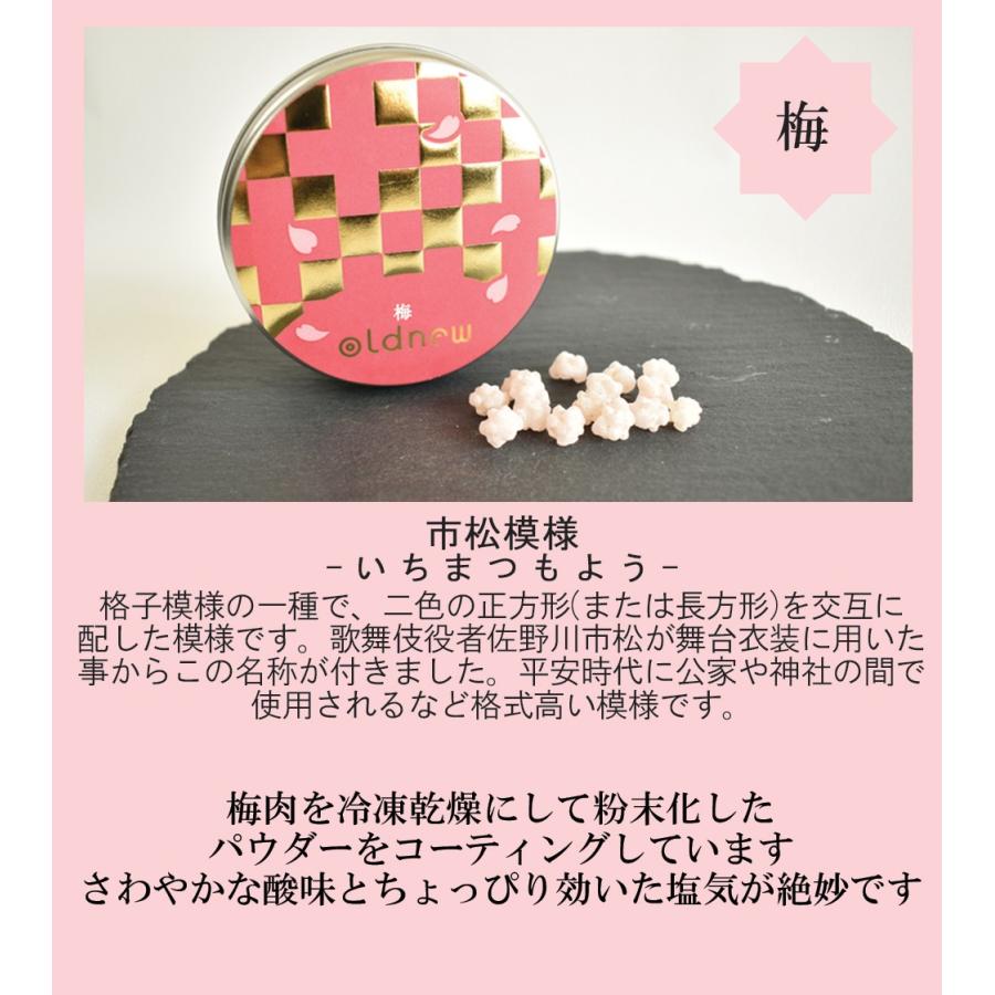 Oldnew金平糖 梅 １缶 市松柄 オールドニュー おしゃれ お菓子 スイーツ 贈り物 父の日 手土産 お中元 買物 お取り寄せ プレゼント