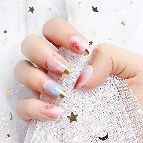 いラインアップ Liarty 24枚 ネイルチップ 中長さ つけ爪 夢幻 カーキ グラデーション 女の子 女性 優雅ネイル 暈し染め色 Cisama Sc Gov Br