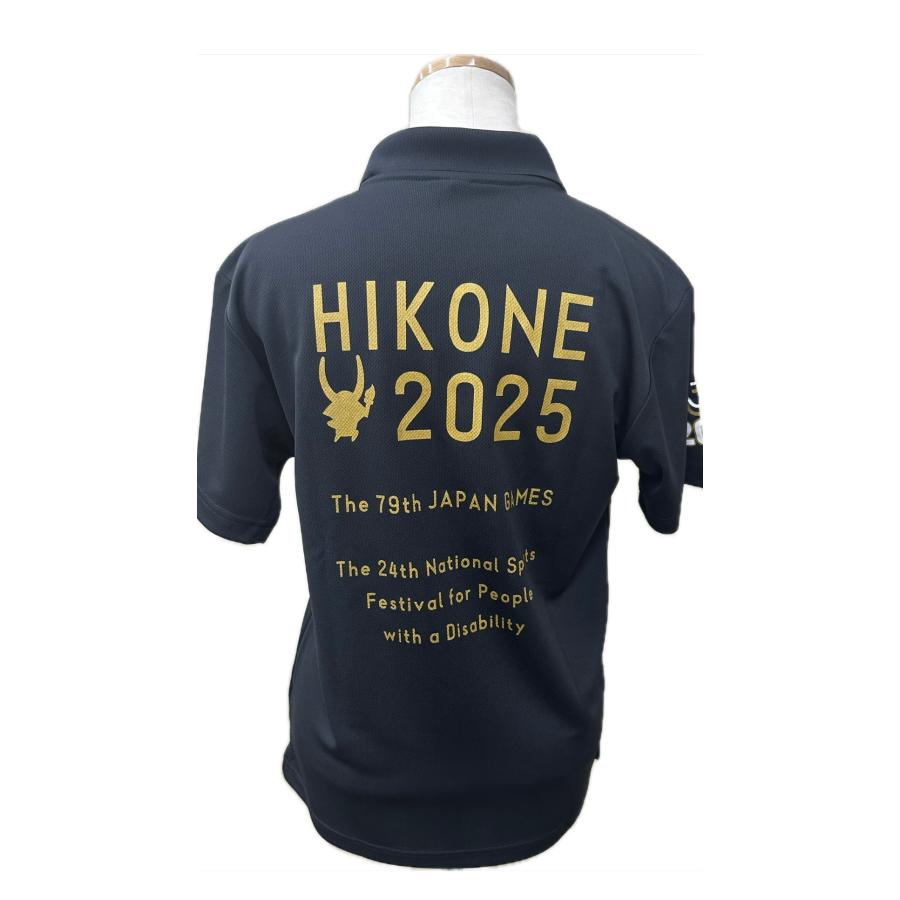 国スポ障スポ彦根市PRポロシャツ ホットピンク ※袖と背中の画像は