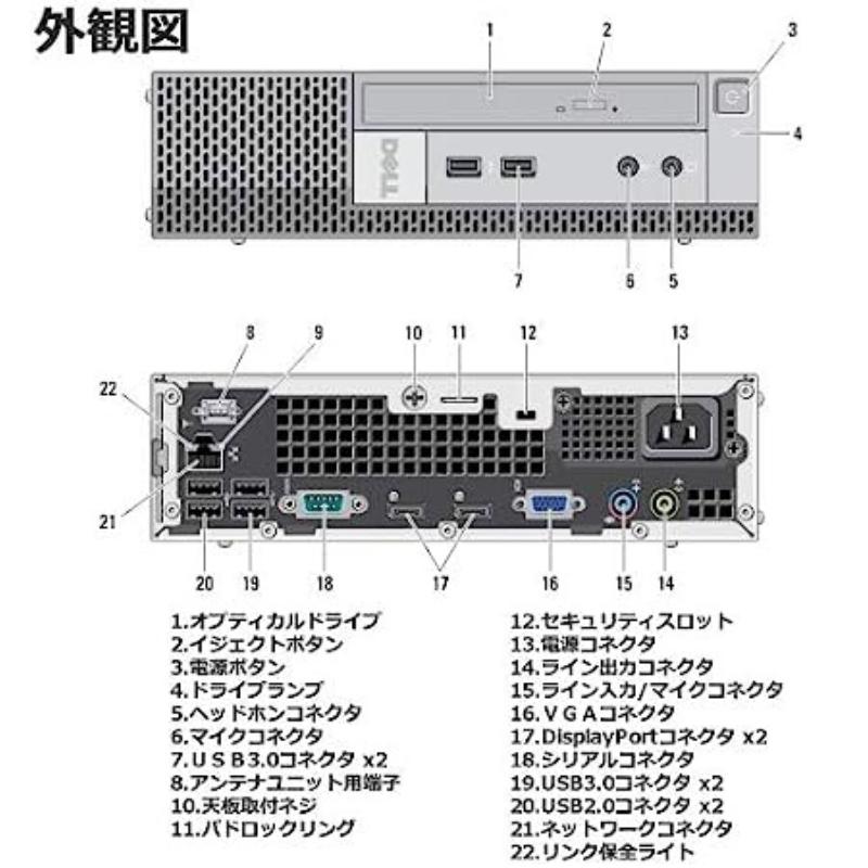 DELL 小型・ミニPC 7010 USFF/デスクトップパソコン/中古パソコン/Windows XP/第3世代Core-i5/WI-FI/HDMI/DVD/メモリ:4GB/SSD120GB/送料無料｜torayama-store｜05