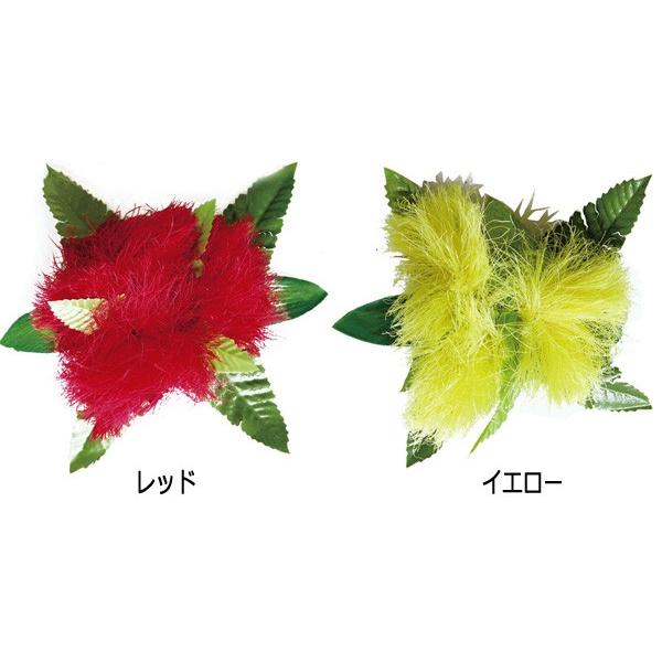 フラダンス 髪飾り ヘアクリップ レフアファーンクリップ レッド