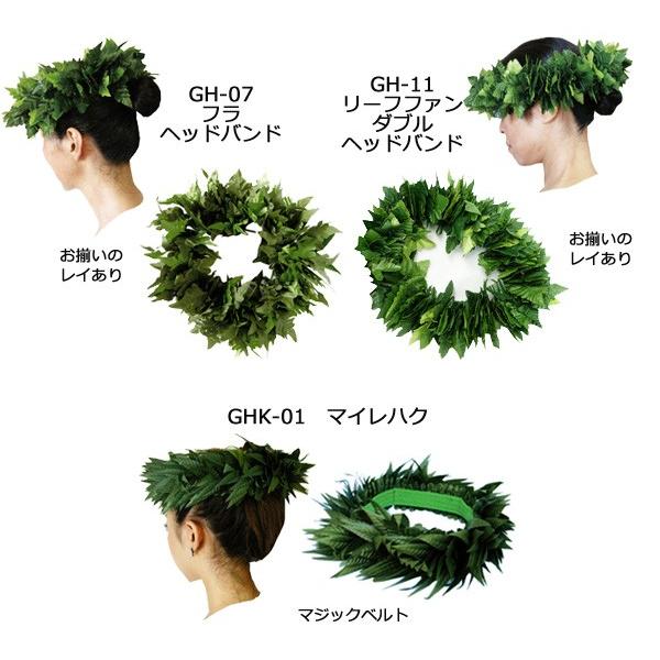 フラダンス レイ ハク 髪飾り リーフファーンダブルヘッドバンド