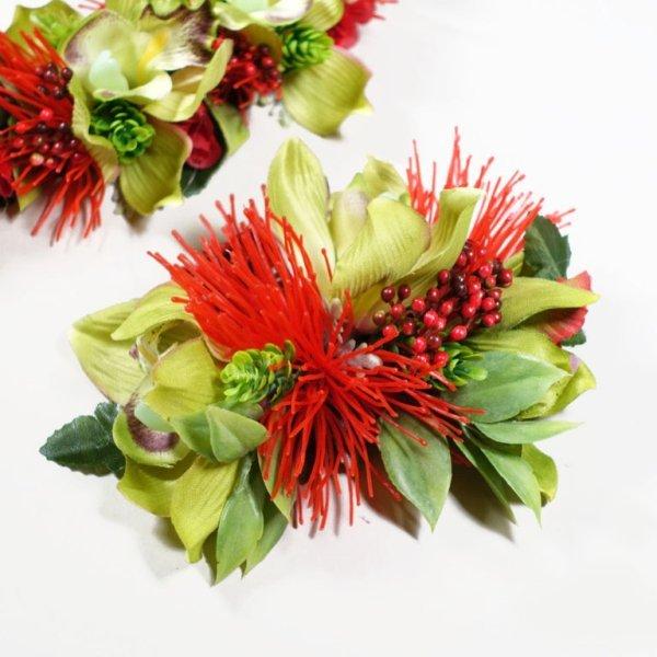 フラダンス　レイ　アレンジ レイ＆ヘアクリップセット 　KCLS-012　レフア＆シンビジュームレイ&クリップセット |  | 02