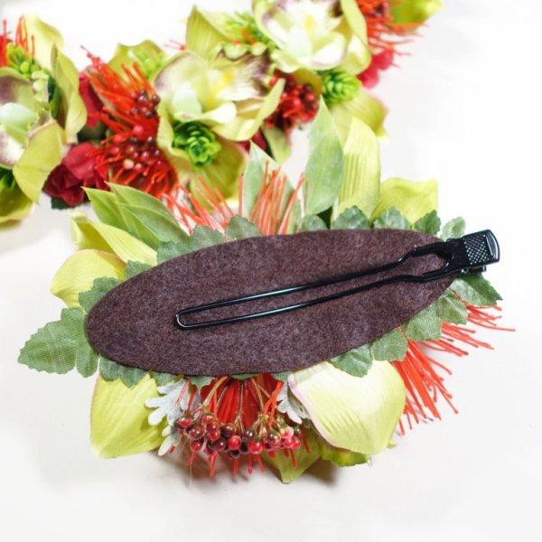 フラダンス　レイ　アレンジ レイ＆ヘアクリップセット 　KCLS-012　レフア＆シンビジュームレイ&クリップセット |  | 03