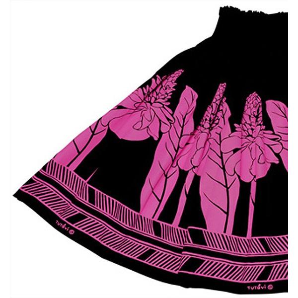 フラダンス パウスカート TUTUVI トーチジンジャー ブラック・ピンク