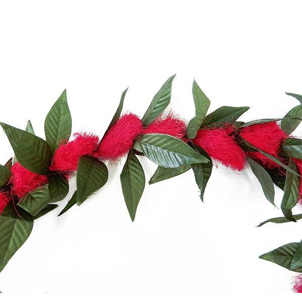 フラダンス ハワイアンレイ レイ オヒアレフアマイレレイ レッド 赤