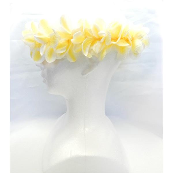 アロハプルメリアシングルレイ+ヘッドバンドセット　白黄 |  | 04