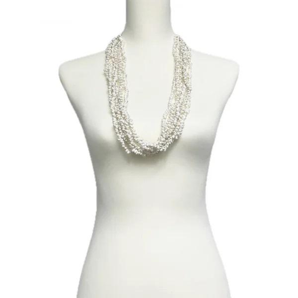 フラダンス モンゴシェルレイ（6連）ホワイト 白 : トーチ