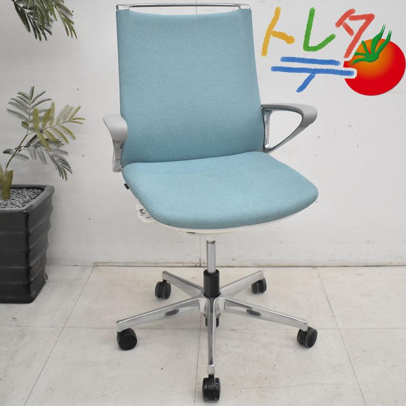 オカムラ（okamura） モードチェア 固定肘 アルミポリッシュ脚 2016年