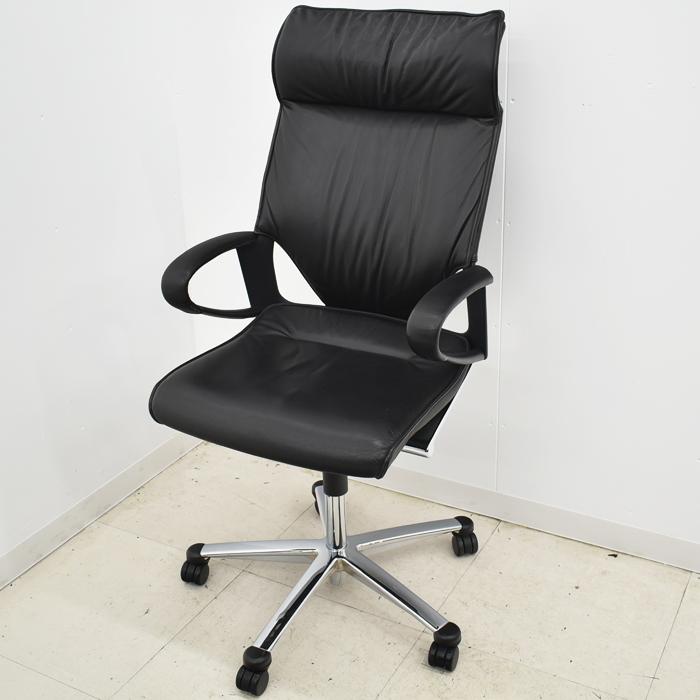 Wilkhahn ウィルクハーン アームチェア 革張り 黒