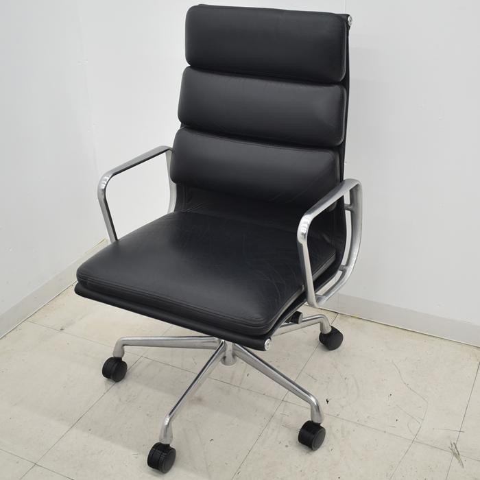 【中古】ハーマンミラー　イームズ　ソフトパッドグループエグゼクティブ　革張り　2024101004【中古オフィス家具】_1