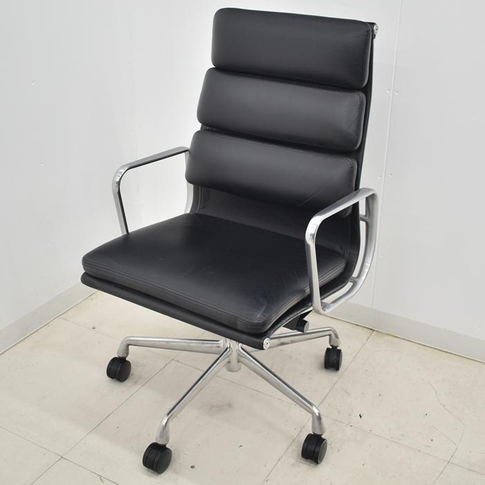 【中古】ハーマンミラー　イームズ　ソフトパッドグループエグゼクティブチェア　ポリッシュ　革張り　2024101205【中古オフィス家具】_1