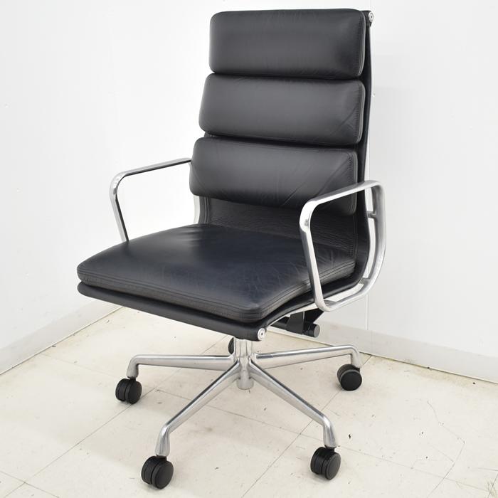 【中古】ハーマンミラー　イームズ　ソフトパッドグループエグゼクティブチェア　ポリッシュ　革張り　2025032501【中古オフィス家具】_1