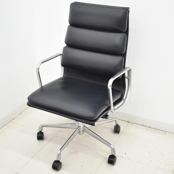 【中古】ハーマンミラー　イームズ　ソフトパッドグループエグゼクティブチェア　ポリッシュ　革張り　2025032502【中古オフィス家具】_1