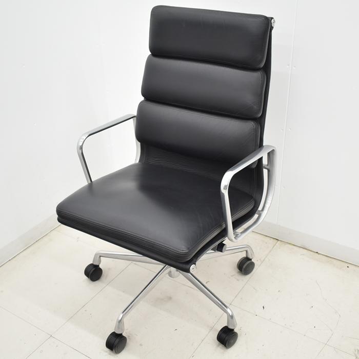 【中古】ハーマンミラー　イームズ　ソフトパッドグループエグゼクティブチェア　ポリッシュ　革張り　2025032503【中古オフィス家具】_1