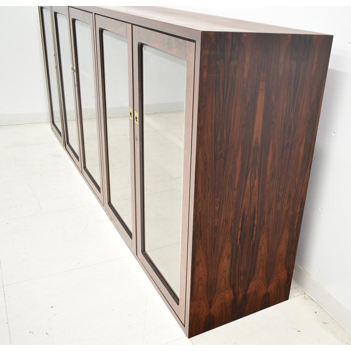 中古】メーカー不明 ヴィンテージ サイドボード ガラス扉 幅2100 