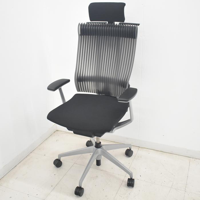 【中古】イトーキ　スピーナ　固定肘　エラストマーバック　可動ヘッドレスト　ハンガー　2025071601【中古オフィス家具】_1