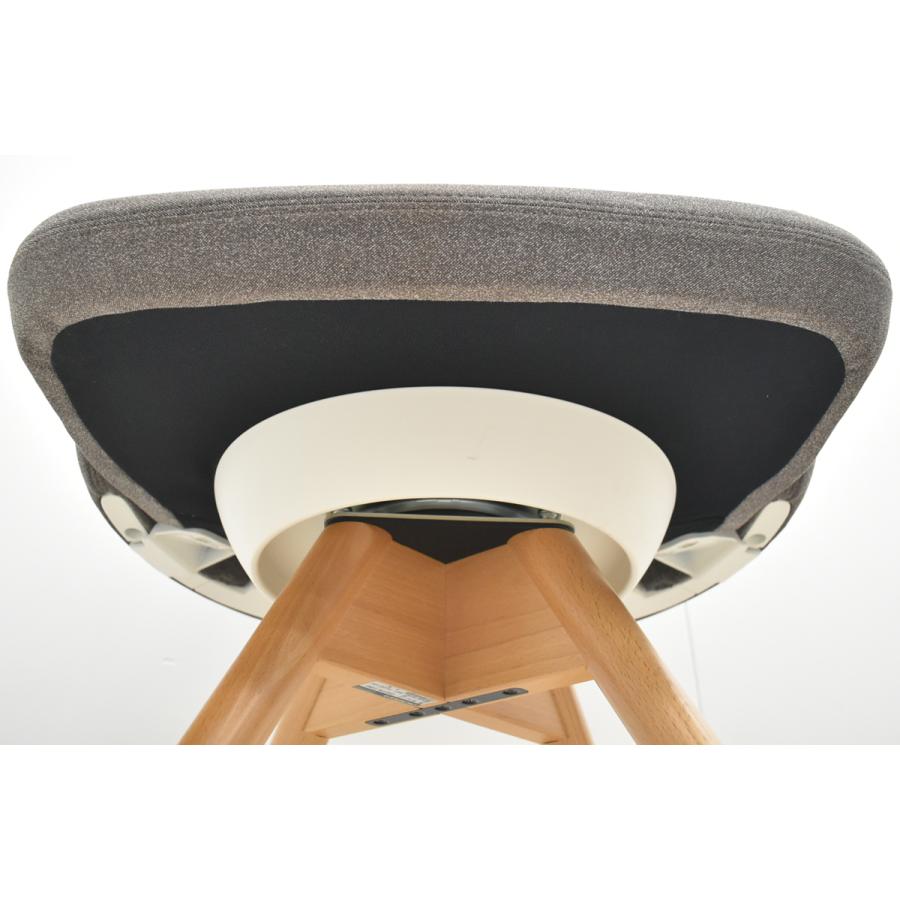 【中古】オカムラ　ライブス　ワークチェア　ロータイプ　木脚　回転タイプ　2026030402【中古オフィス家具】_9