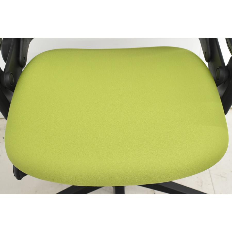 【中古】スチールケース リープＶ２ APモデル 可動肘 ランバーサポート グリーン 2026030503【中古オフィス家具】の画像