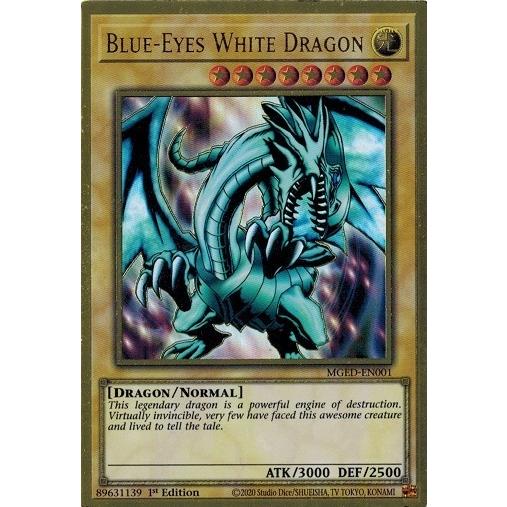 遊戯王 MGED-EN001 青眼の白龍/Blue-Eyes White Dragon (プレミアムゴールドレア） 英語(北米版) 1st ランクB｜torekado0822