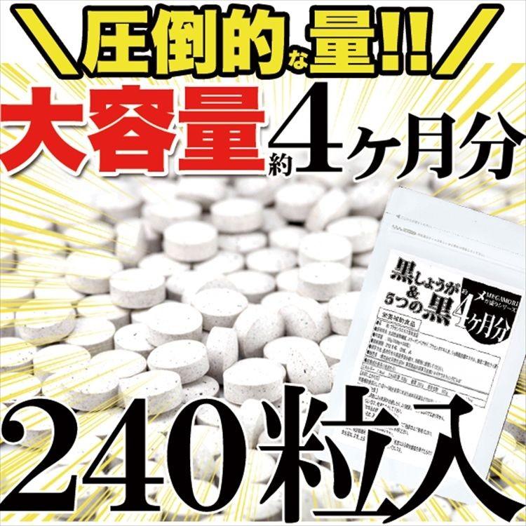 サプリ 黒しょうが＆5つの黒サプリ 約4ヵ月分 ダイエット サプリメント 送料無料 プレミアム｜toretate1ban｜03