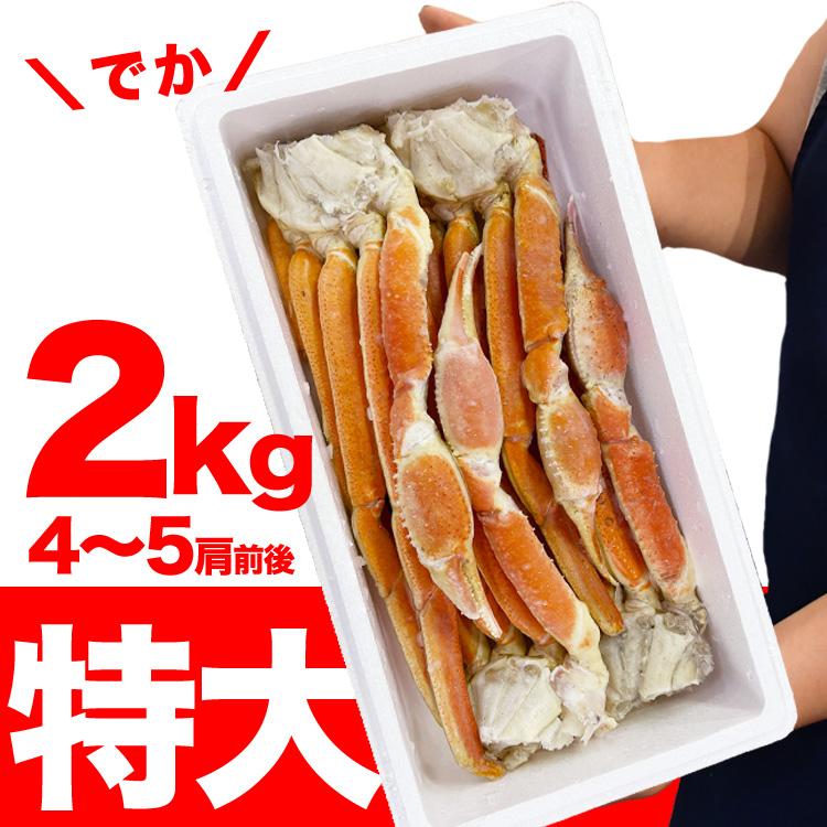 大型 ズワイガニ 脚 総重量 2kg 前後 5〜6肩前後 ずわい ズワイ カニ 蟹 かに 脚 折脚たし脚入る場合があります 2点以上から注文数に応じオマケ付き |  | 06