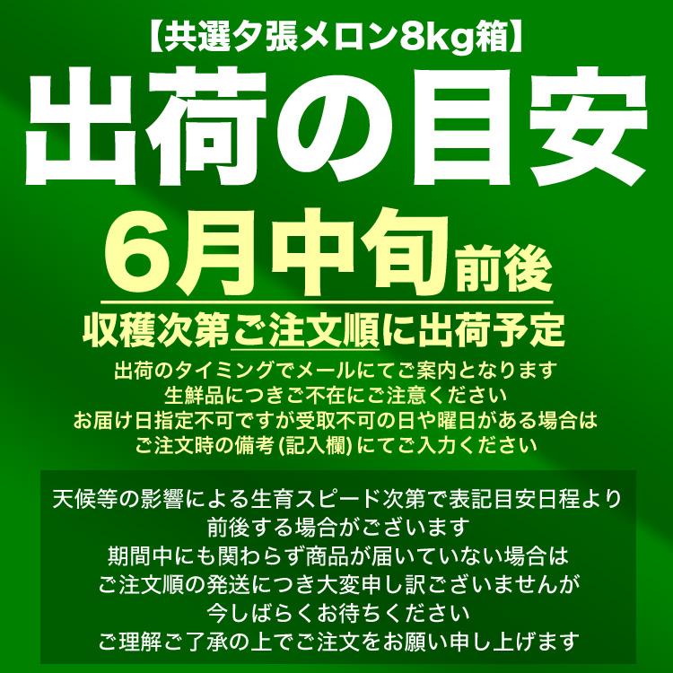 2026年収穫予約 夕張メロン 8kg 元箱白 秀 共選 4〜6玉／玉数指定不可 個別梱包不可 お届け日指定不可無効 2026年6月中旬前後頃よりご注文順に発送 |  | 02