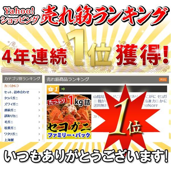 返金保証付 セコガニ（訳あり せいこがに セイコガニ せこがに）約1kg詰（5〜8枚入） 訳あり 日本海産 未冷凍 カニ かに 蟹 送料無料（北海道・沖縄を除く）｜toretatehonpo｜04