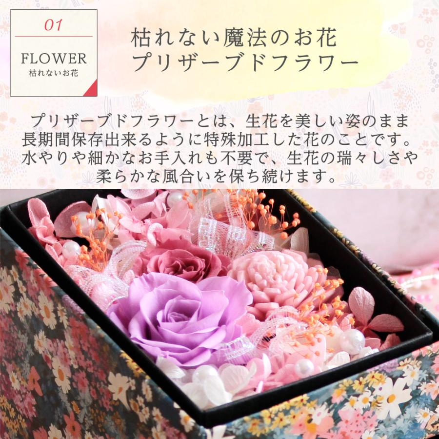 風味絶佳 プリザーブドフラワー＆ひとくち上生菓子セット 麗日 送料