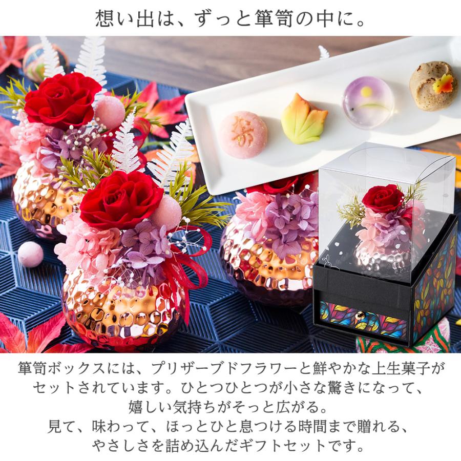 風味絶佳 プリザーブドフラワー＆ひとくち上生菓子セット 夢窓佳 送料