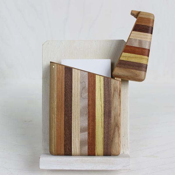 白谷工房 寄木の名刺入れ ストライプ 木製 寄木細工 名入れ プレゼント