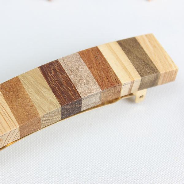 白谷工房 寄木のストライプバレッタ 寄木細工 アクセサリー プレゼント